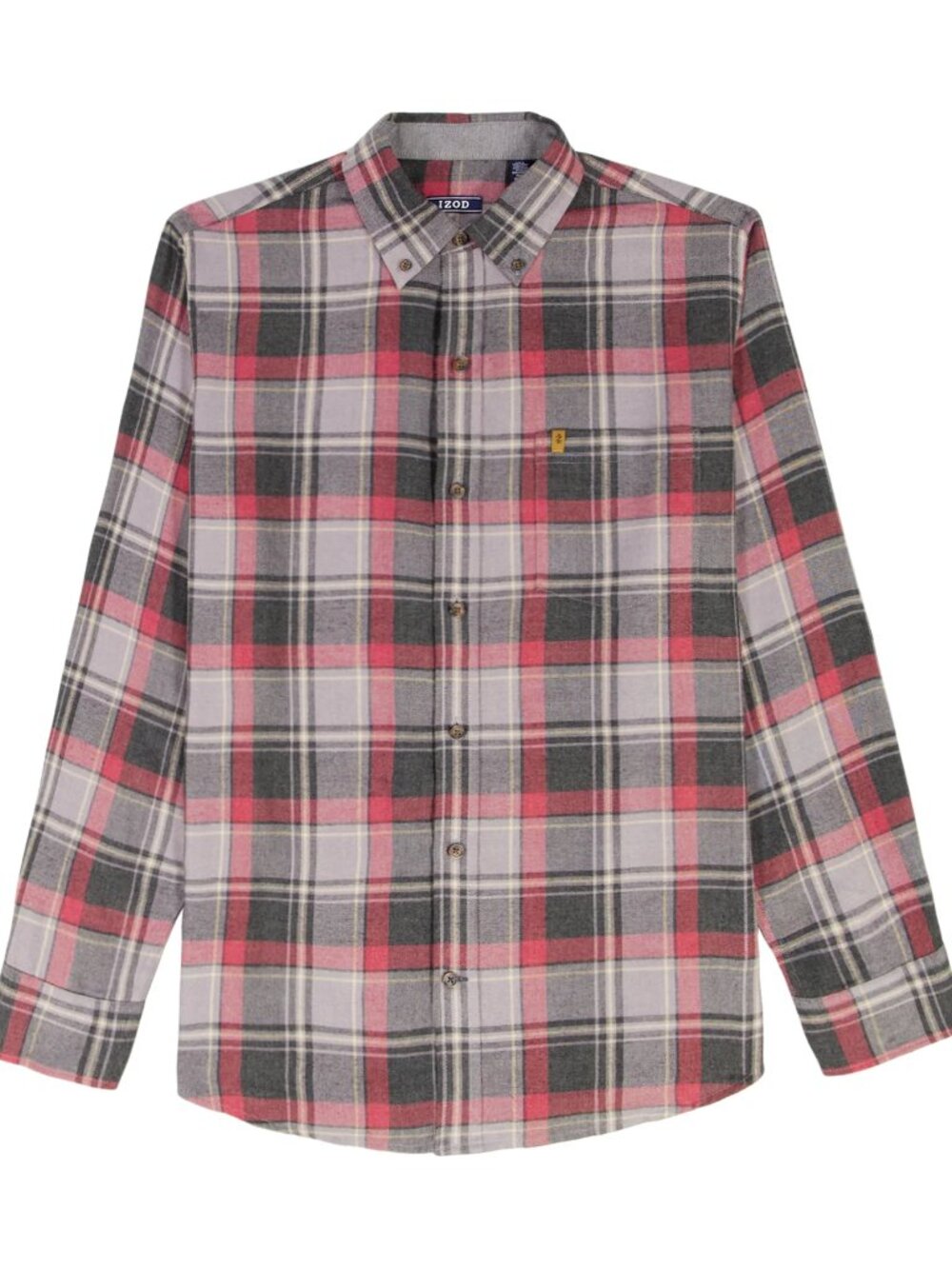 New! IZOD Stratton Flannel Button Down Shirt Night Owl Plaid Men's Size XXL